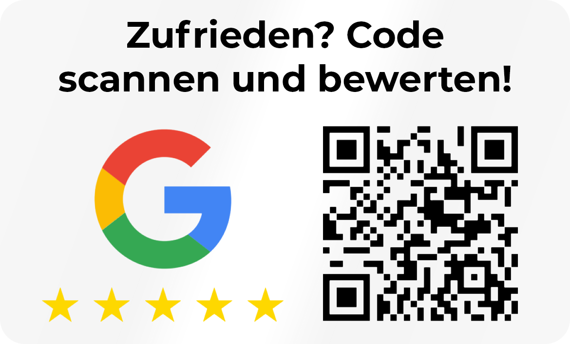 Personalisierter QR-Aufkleber für Bewertungen