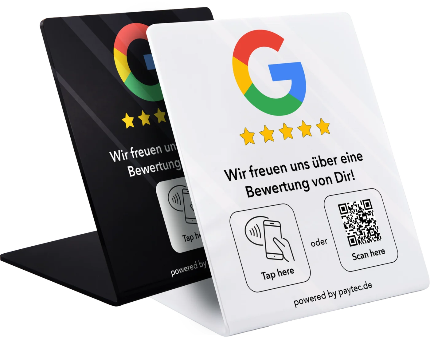 Ihre personalisierten pos-rating Aufsteller in Schwarz und Weiß